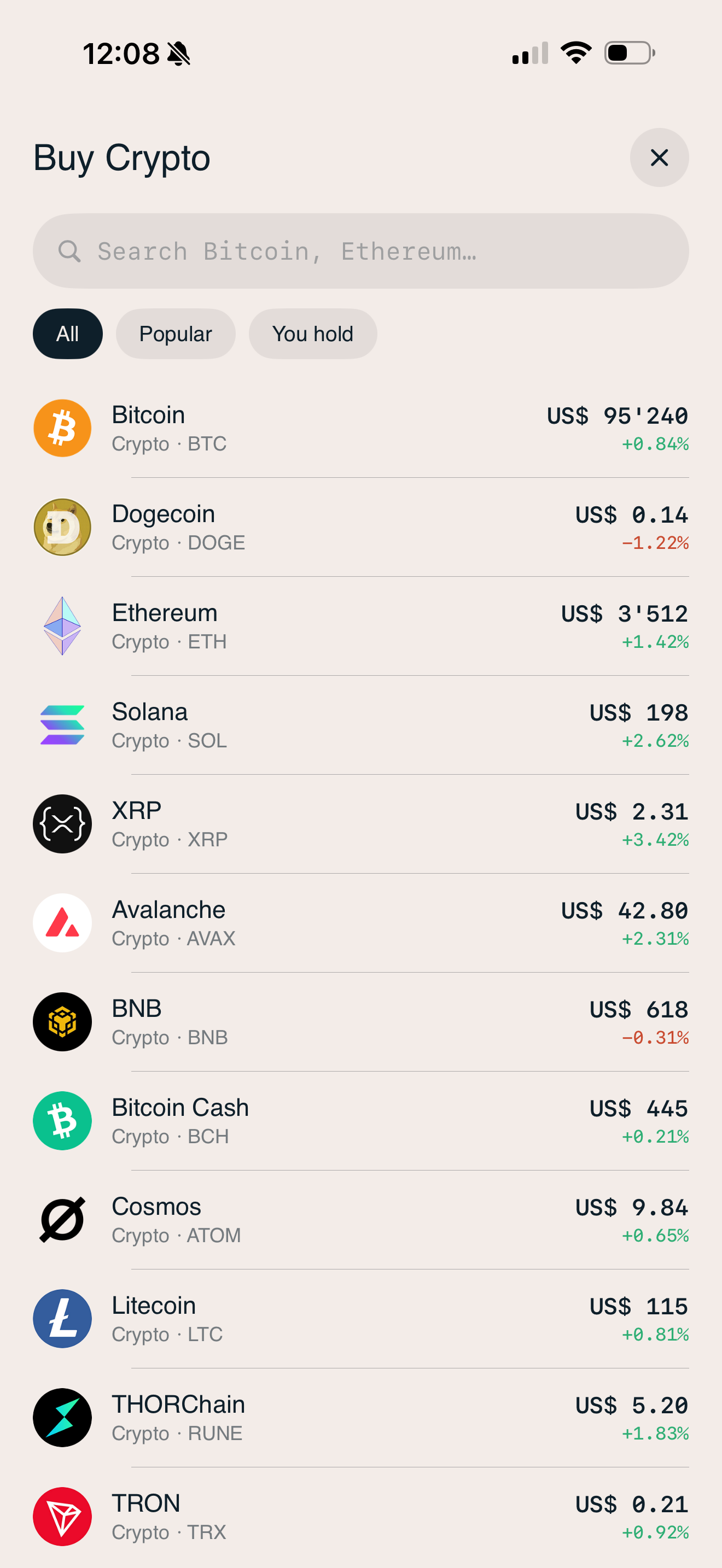 Crypto in the Mine app