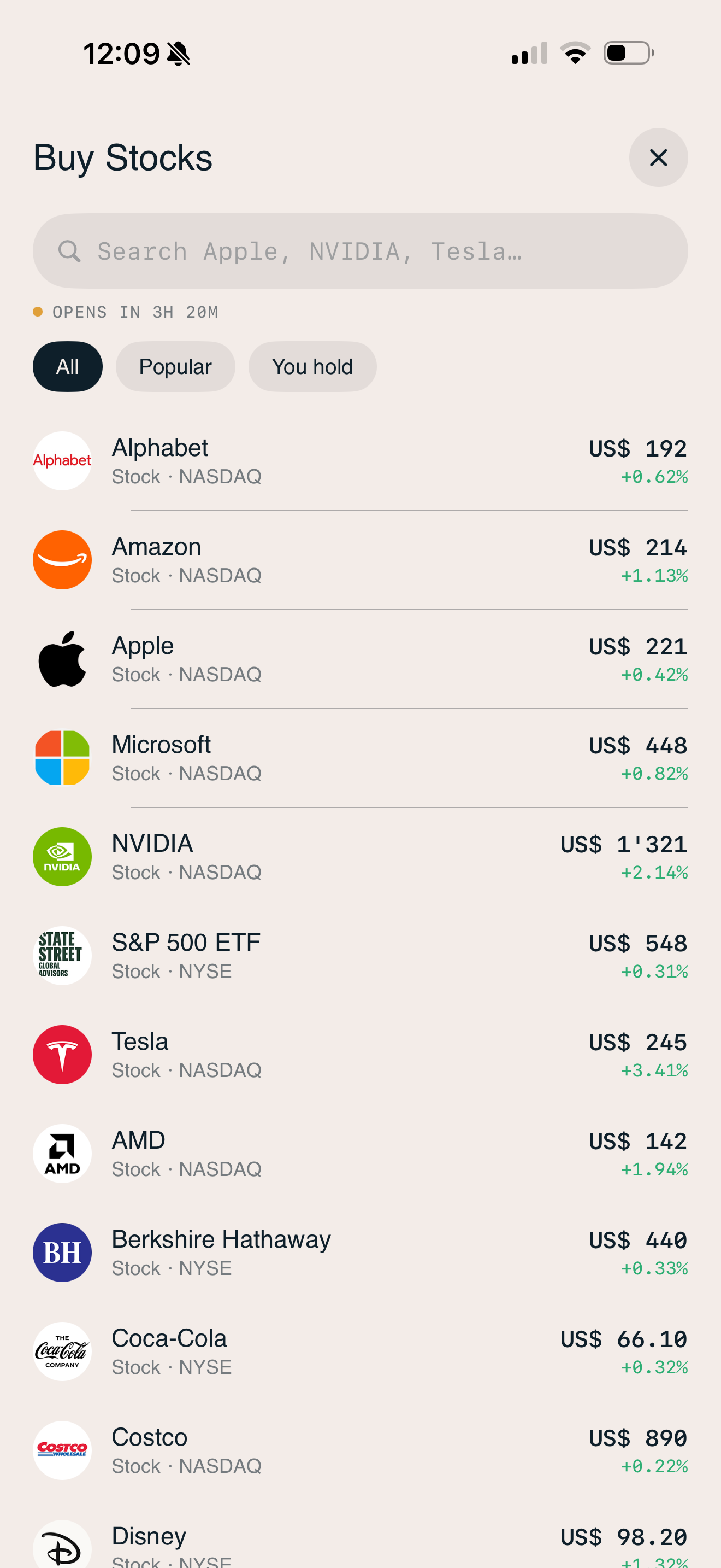Tokenized stocks in the Mine app